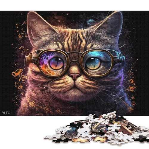 Puzzle 1000 Teile Garfield-Katze mit Brille, Puzzle für Erwachsene und Kinder, Holzpuzzle, Familienaktivität (Größe 75 * 50 cm) von LiJianXXO