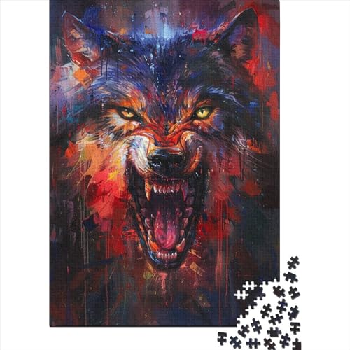 Puzzle 1000 Teile Tierwolf-Puzzle Holzpuzzle für Erwachsene und Kinder ab 12 Jahren Denkspiel Größe: 75 x 50 cm von LiJianXXO