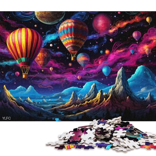 Puzzle 1000 Teile für Erwachsene, Bunte Heißluftballons, Puzzle für Erwachsene, Holzpuzzle, Denksportaufgaben für Erwachsene 75x50cm/1000 Teile von LiJianXXO