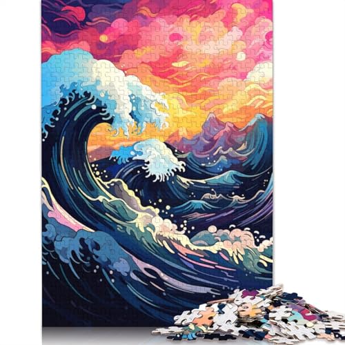 Puzzle 1000 Teile für Erwachsene, Bunte Wellen-Puzzles für Erwachsene, Holzpuzzles, anspruchsvolle Spielpuzzles, 75 x 50 cm von LiJianXXO