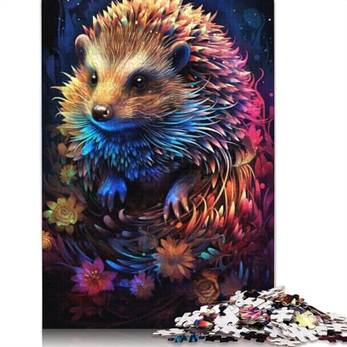 Puzzle 1000 Teile für Erwachsene, Buntes Igel-Puzzle für Erwachsene, Kartonpuzzle, Lernspiel für Erwachsene und Kinder, Größe: 38 x 26 cm von LiJianXXO