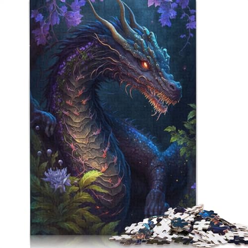 Puzzle 1000 Teile für Erwachsene, Chinesische Drachenblumen-Galaxie, Puzzle für Erwachsene, Holzpuzzle, tolles Geschenk für Erwachsene, Größe: 75 x 50 cm von LiJianXXO