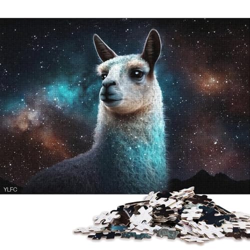 Puzzle 1000 Teile für Erwachsene, Cosmic Alpaca, Puzzle für Kinder, Holzpuzzle, Weihnachtspuzzle, Geschenke (Größe 75 * 50 cm) von LiJianXXO