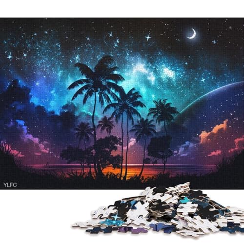 Puzzle 1000 Teile für Erwachsene, Cosmic Art Beach-Puzzles für Erwachsene, Holzpuzzles, Lernspiele, Heimdekorationspuzzle. (Größe 75 * 50 cm) von LiJianXXO