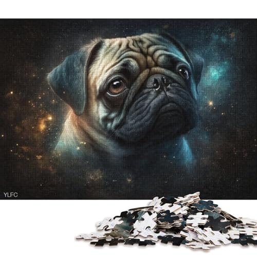 Puzzle 1000 Teile für Erwachsene, Cosmic Pug, Puzzle für Erwachsene, Holzpuzzle, Puzzle für Erwachsene, Geschenke 75x50cm/1000 Teile von LiJianXXO