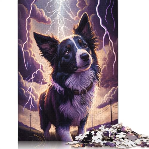 Puzzle 1000 Teile für Erwachsene, Fantasy Border Collie, Puzzle für Erwachsene, Holzpuzzle, tolles Geschenk für Erwachsene, Größe: 75 x 50 cm von LiJianXXO