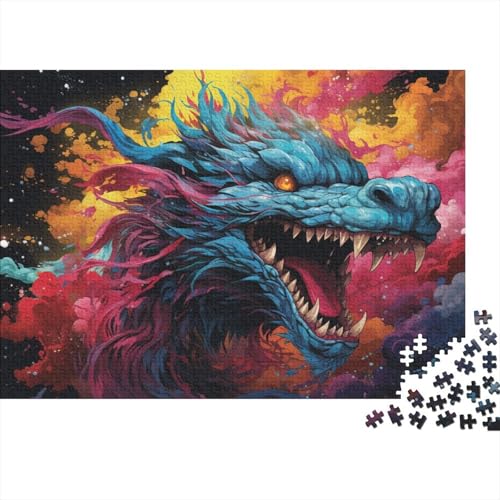 Puzzle 1000 Teile für Erwachsene, Fantasy Sakura Dragon Puzzles für Erwachsene, Holzpuzzle, anspruchsvolles Spiel, Größe 50 x 75 cm von LiJianXXO