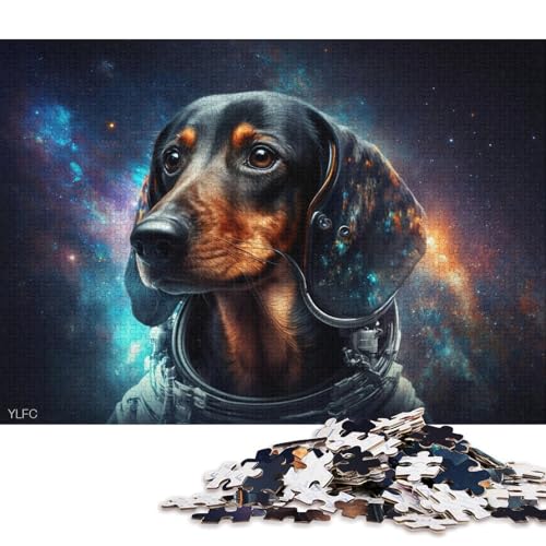 Puzzle 1000 Teile für Erwachsene, Galaxie-Astronauten-Chihuahua-Puzzle für Erwachsene, Holzpuzzle, tolles Geschenk für Erwachsene (Größe 75 * 50 cm) von LiJianXXO