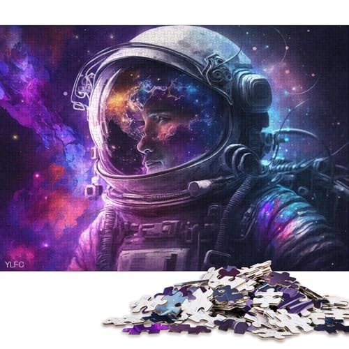 Puzzle 1000 Teile für Erwachsene, Galaxie-Astronauten-Puzzle für Erwachsene, Holzpuzzle, Heimkunstdekor (Größe 75 * 50 cm) von LiJianXXO