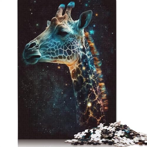 Puzzle 1000 Teile für Erwachsene, Galaxie-Giraffe, Puzzle für Erwachsene, Holzpuzzle, tolles Geschenk für Erwachsene, Größe: 75 x 50 cm von LiJianXXO