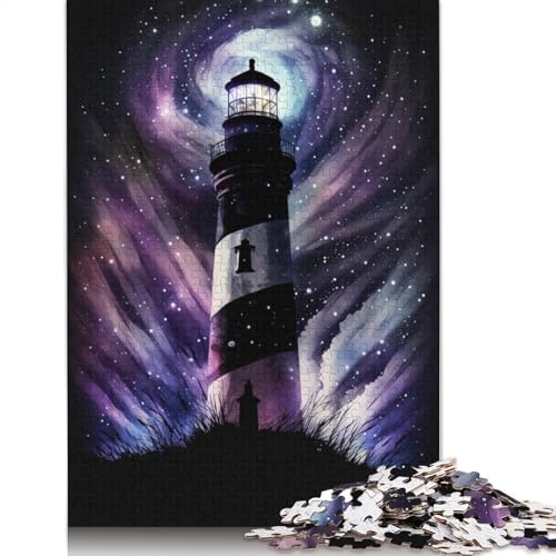 Puzzle 1000 Teile für Erwachsene, Galaxie-Leuchtturm-Puzzle für Erwachsene, Holzpuzzle, anspruchsvolles Spiel, Puzzlegröße: 75 x 50 cm von LiJianXXO