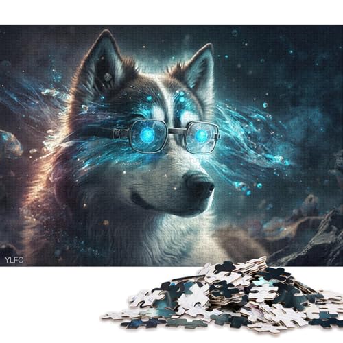 Puzzle 1000 Teile für Erwachsene, Husky Magic Animal Puzzles für Erwachsene, Kartonpuzzle, Puzzles für Erwachsene, Geschenke für Erwachsene 38x26cm/1000 Teile von LiJianXXO