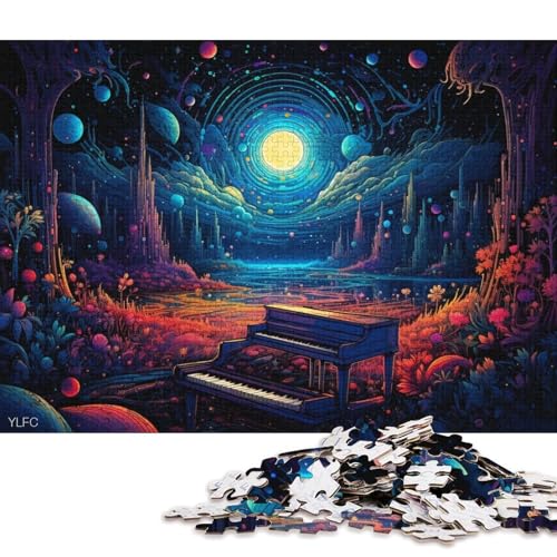 Puzzle 1000 Teile für Erwachsene, Klavier im Weltraum, Puzzle für Erwachsene, Kartonpuzzle, Denksportaufgaben für Erwachsene 38x26cm/1000 Teile von LiJianXXO