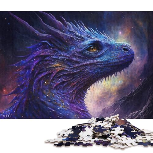 Puzzle 1000 Teile für Erwachsene, Kosmische Galaxie, Chinesischer Drache, Puzzle für Erwachsene, Holzpuzzle, Lernspiele, Heimdekorationspuzzle. (Größe 75 * 50 cm) von LiJianXXO