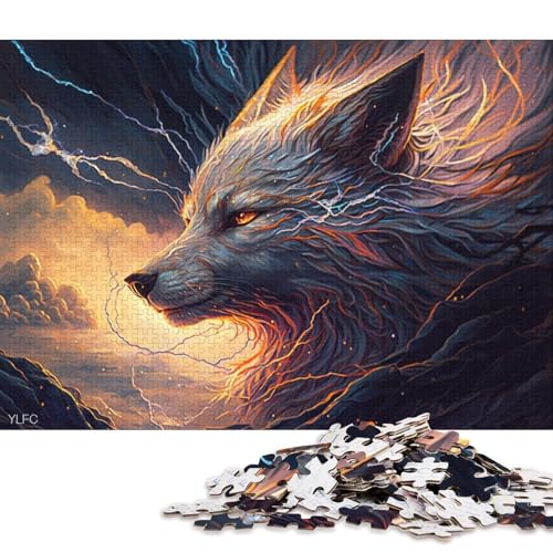 Puzzle 1000 Teile für Erwachsene, Kunsttiere, weißer Fuchs, Puzzle für Kinder, Papppuzzle, Weihnachtspuzzle, Geschenke (Größe 38 * 26 cm) von LiJianXXO