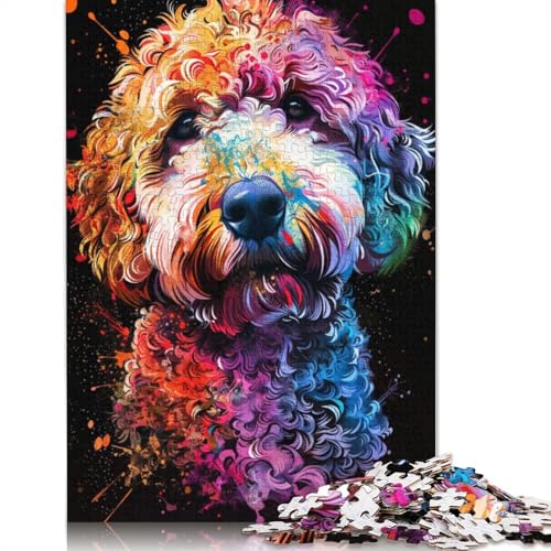 Puzzle 1000 Teile für Erwachsene, Lagotto Romagnolo-Hund, Kunstpuzzle für Erwachsene, Holzpuzzle, entspannendes geistiges Lernspielzeug, Größe: 75 x 50 cm von LiJianXXO