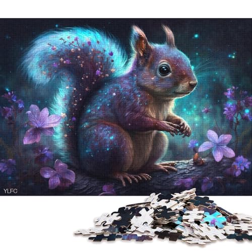 Puzzle 1000 Teile für Erwachsene, Magisches Eichhörnchen, Puzzle für Erwachsene, Holzpuzzle, Denksportaufgaben für Erwachsene 75x50cm/1000 Teile von LiJianXXO