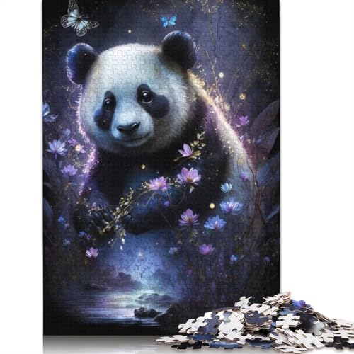 Puzzle 1000 Teile für Erwachsene, Panda-Blumen-Galaxie-Puzzle für Erwachsene, Kartonpuzzle, interessante Stressreduzierung, Puzzlegröße: 38 x 26 cm von LiJianXXO