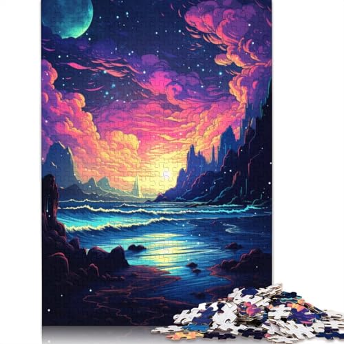 Puzzle 1000 Teile für Erwachsene, Psychedelisches Weltraumwellen-Puzzle, Kartonpuzzle, Familiendekoration, 38 x 26 cm von LiJianXXO