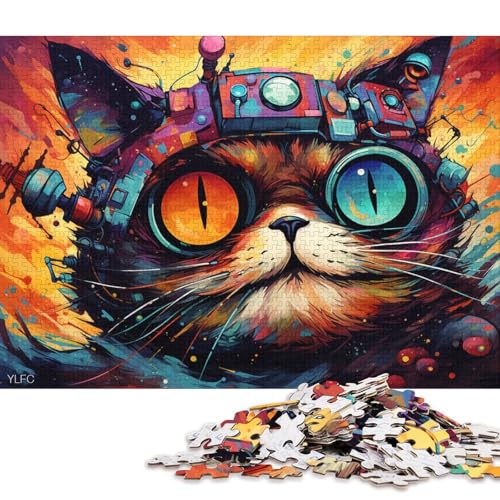 Puzzle 1000 Teile für Erwachsene, Roboter-Farb-Garfield-Katze, Puzzle für Erwachsene, Kartonpuzzle, Denksport-Puzzle für Erwachsene 38x26cm/1000 Teile von LiJianXXO