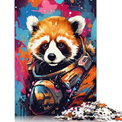 Puzzle 1000 Teile für Erwachsene, Roter Panda, Kunstroboter, Puzzle für Erwachsene, Holzpuzzle, tolles Geschenk für Erwachsene, 75 x 50 cm von LiJianXXO