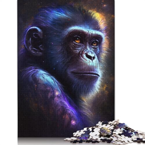 Puzzle 1000 Teile für Erwachsene, Tier-, Galaxie- und AFFEN-Puzzle für Erwachsene, Holzpuzzle, tolles Geschenk für Erwachsene (Größe 75 x 50 cm) von LiJianXXO