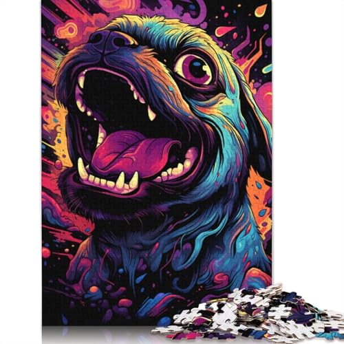 Puzzle 1000 Teile für Erwachsene, Tier-Möpse, Puzzle für Erwachsene, Holzpuzzle, anspruchsvolles Spiel, Puzzle, 75 x 50 cm von LiJianXXO