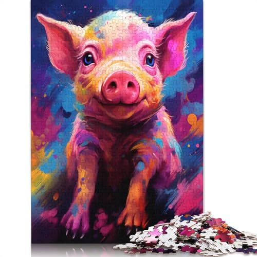 Puzzle 1000 Teile für Erwachsene, Tierschweine, Puzzle für Erwachsene, Kartonpuzzle, tolles Geschenk für Erwachsene, 38 x 26 cm von LiJianXXO