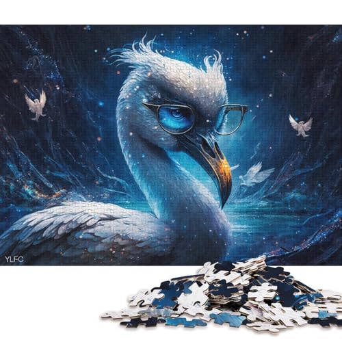 Puzzle 1000 Teile für Erwachsene, Weißer Schwanenkrieger, Puzzle für Erwachsene, Holzpuzzle, tolles Geschenk für Erwachsene (Größe 75 * 50 cm) von LiJianXXO