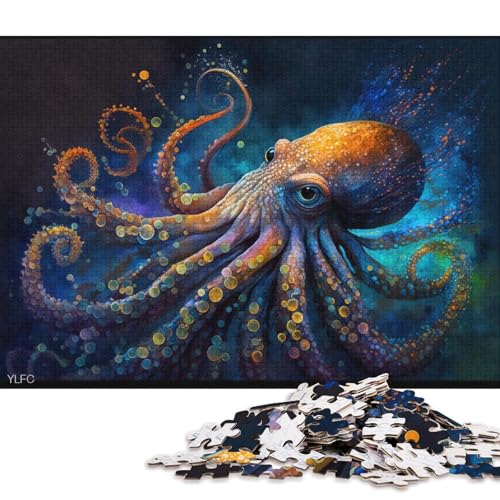 Puzzle 1000 Teile für Erwachsene, buntes Oktopus-Puzzle für Erwachsene, Kartonpuzzle, Heimkunstdekor (Größe 38 * 26 cm) von LiJianXXO