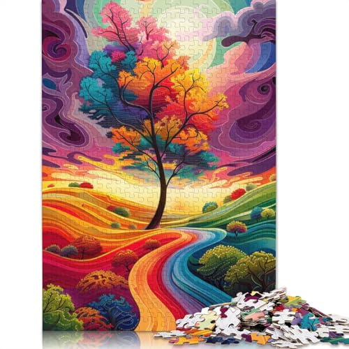 Puzzle 1000 Teile für Erwachsene, farbenfrohe Alien-Landschaft, Puzzle für Erwachsene, Papppuzzle, tolles Geschenk für Erwachsene, Größe: 38 x 26 cm von LiJianXXO