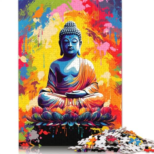 Puzzle 1000 Teile für Erwachsene, farbenfrohes Buddha-Puzzle für Holzpuzzle, tolles Geschenk für Erwachsene, 75 x 50 cm von LiJianXXO