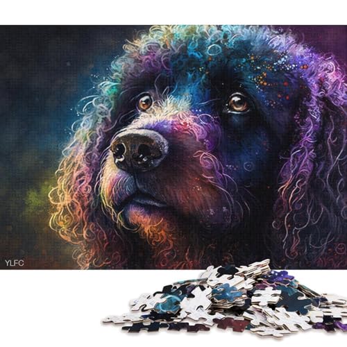 Puzzle 1000 Teile für Erwachsene, farbenfrohes Pudel-Hunde-Puzzle für Erwachsene, Holzpuzzle, Lernspiele, Heimdekorationspuzzle. (Größe 75 * 50 cm) von LiJianXXO