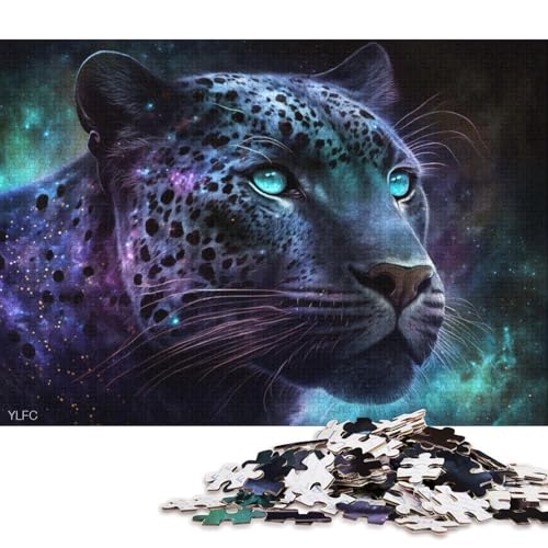 Puzzle 1000 Teile für Erwachsene, kosmische Galaxie, schwarzer Leopard, Puzzle für Kinder, Holzpuzzle, Weihnachtspuzzle, Geschenke (Größe 75 * 50 cm) von LiJianXXO