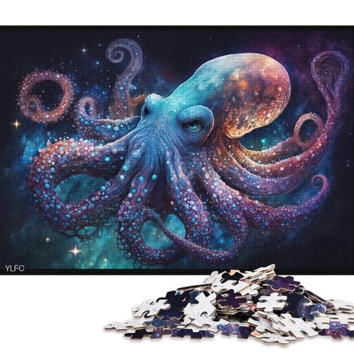 Puzzle 1000 Teile für Erwachsene, kosmisches Tier, Oktopus, Puzzle für Erwachsene, Papppuzzle, tolles Geschenk für Erwachsene (Größe 38 * 26 cm) von LiJianXXO