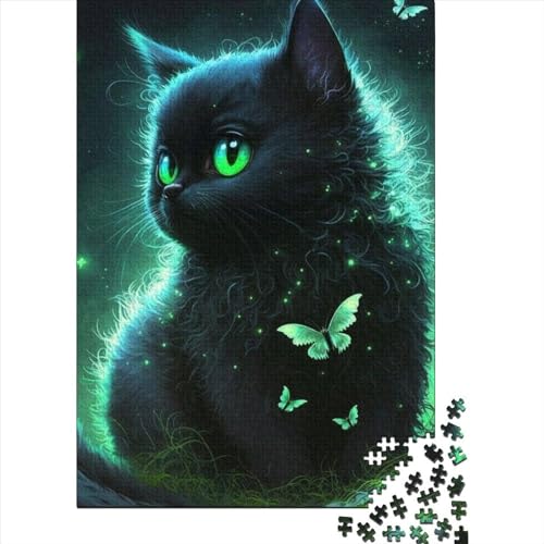 Puzzle 1000 Teile für Erwachsene, süßes Katzen-Holzpuzzle | Puzzle für Erwachsene, Puzzle-Wanddekoration (Größe 75 x 50 cm) von LiJianXXO