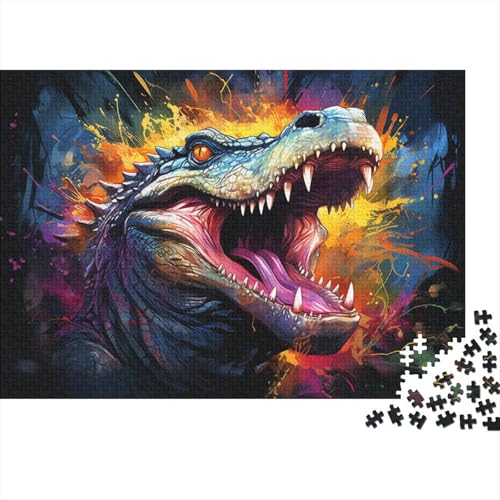 Puzzle 1000 Teile für Erwachsene Fantasie Buntes Krokodil Puzzle für Erwachsene Holzpuzzle Puzzle - Anspruchsvolles Spiel Größe 50x75cm von LiJianXXO