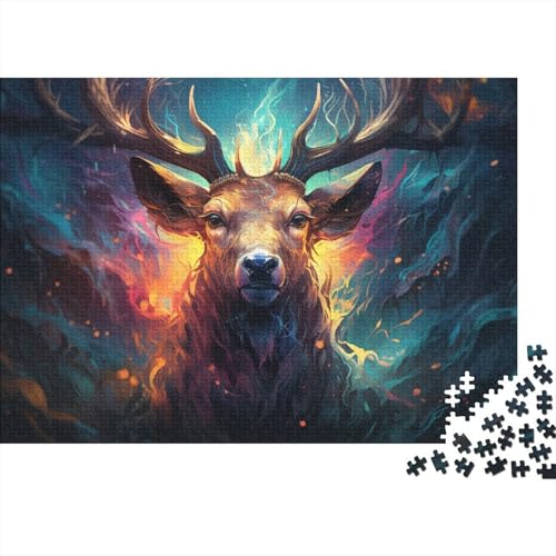 Puzzle 1000 Teile für Erwachsene Heiliger Hirsch im Fantasiewald Puzzle für Erwachsene aus Holz, anspruchsvolles Spiel, Größe 50 x 75 cm von LiJianXXO