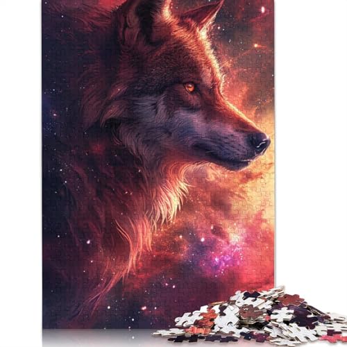 Puzzle 1000 Teile für Erwachsene Wölfe im Weltraum, Puzzle für Erwachsene, Kartonpuzzle, Lernspiel für Erwachsene und Kinder, Größe: 38 x 26 cm von LiJianXXO