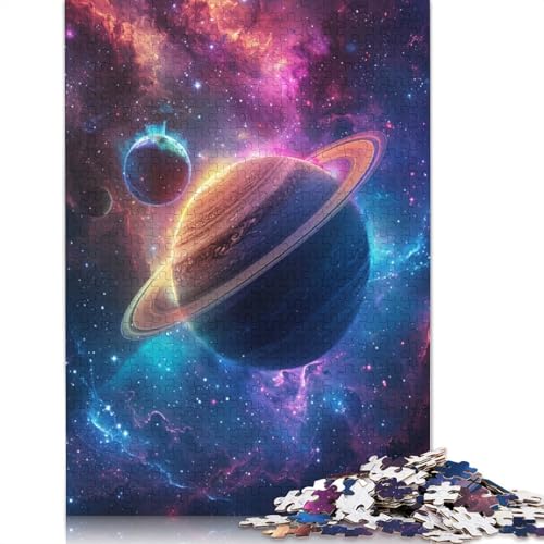 Puzzle 1000 Teile für Erwachsene und Kinder, Planet, Bunte Polarlichter, Puzzle für Erwachsene, Kartonpuzzle, anspruchsvolles Spiel, Größe: 38 x 26 cm von LiJianXXO