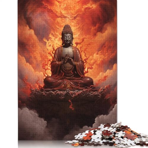 Puzzle 1000 Teile für Erwachsene und Kinder, buddhistisches Bildpuzzle für Erwachsene, Kartonpuzzle, anspruchsvolles Spiel, Größe: 38 x 26 cm von LiJianXXO