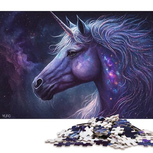 Puzzle 1000 Teile für Erwachsene und Kinder GCosmic Unicorns Puzzle für Erwachsene, Holzpuzzle, Lernspiele für Erwachsene und Kinder (Größe 75 * 50 cm) von LiJianXXO