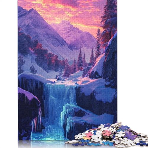 Puzzle 1000 Teile für Erwachsene und Kinder von Bunte Wasserfälle. Puzzle für Erwachsene, Kartonpuzzle, tolles Geschenk für Erwachsene und Kinder, Größe: 38 x 26 cm von LiJianXXO