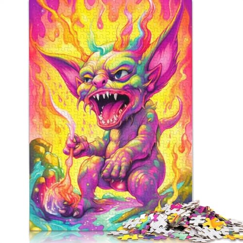 Puzzle 1000 Teile für Erwachsene und Kinder von Colourful Psychedelic Monsters. Puzzle für Erwachsene. Holzpuzzle. Tolles Geschenk für Erwachsene und Kinder. Größe: 75 x 50 cm von LiJianXXO