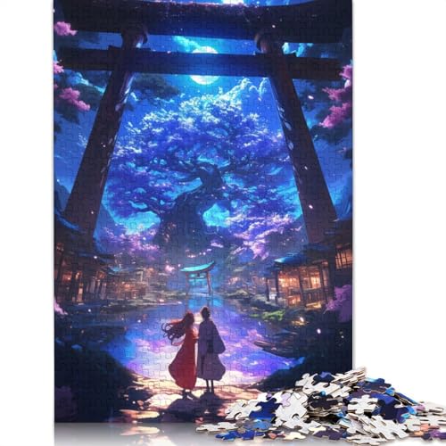 Puzzle 1000 Teile für Erwachsene und Kinder von Torii-Tor und Lebensbaum. Puzzle für Erwachsene. Holzpuzzle. Tolles Geschenk für Erwachsene und Kinder. Größe: 75 x 50 cm von LiJianXXO