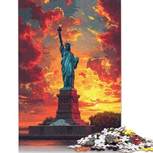 Puzzle 1000 Teile für Erwachsene und Kinder von der Freiheitsstatue. Puzzle für Erwachsene aus Pappe. Tolles Geschenk für Erwachsene und Kinder. Größe: 38 x 26 cm. von LiJianXXO