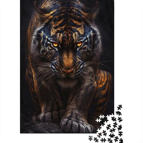 Puzzle 1000 Teile für Teenager-Geschenke, Tiger-Holzpuzzle für Teenager, tolles Geschenk für Erwachsene (Größe 75 x 50 cm) von LiJianXXO