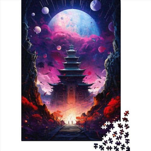 Puzzle 500 Teile Fantasy-Tempel Kosmisches Puzzle für Erwachsene und Kinder Holzpuzzle Geeignet für Kinder ab 12 Jahren Lustige Puzzlespiele Größe 52x38cm von LiJianXXO