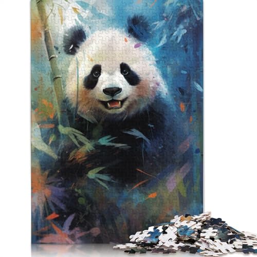 Puzzle Aquarell-Panda, 1000 Teile, Puzzle für Erwachsene, Papppuzzle für Erwachsene und Kinder ab 12 Jahren, tolles Geschenk für Erwachsene, Größe: 38 x 26 cm von LiJianXXO