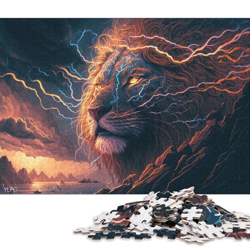 Puzzle Art Animal Lion 1000-teiliges Puzzle für Erwachsene, Holzpuzzle für Erwachsene und Kinder ab 12 Jahren, Lernspiele für zu Hause, DIY-Spielzeug 75x50cm/1000 Teile von LiJianXXO